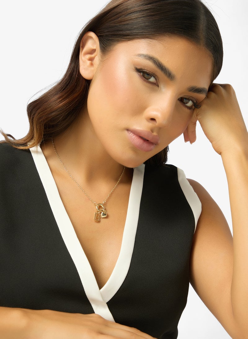 ELLA Gold Detail Necklace With Charms - Image 4